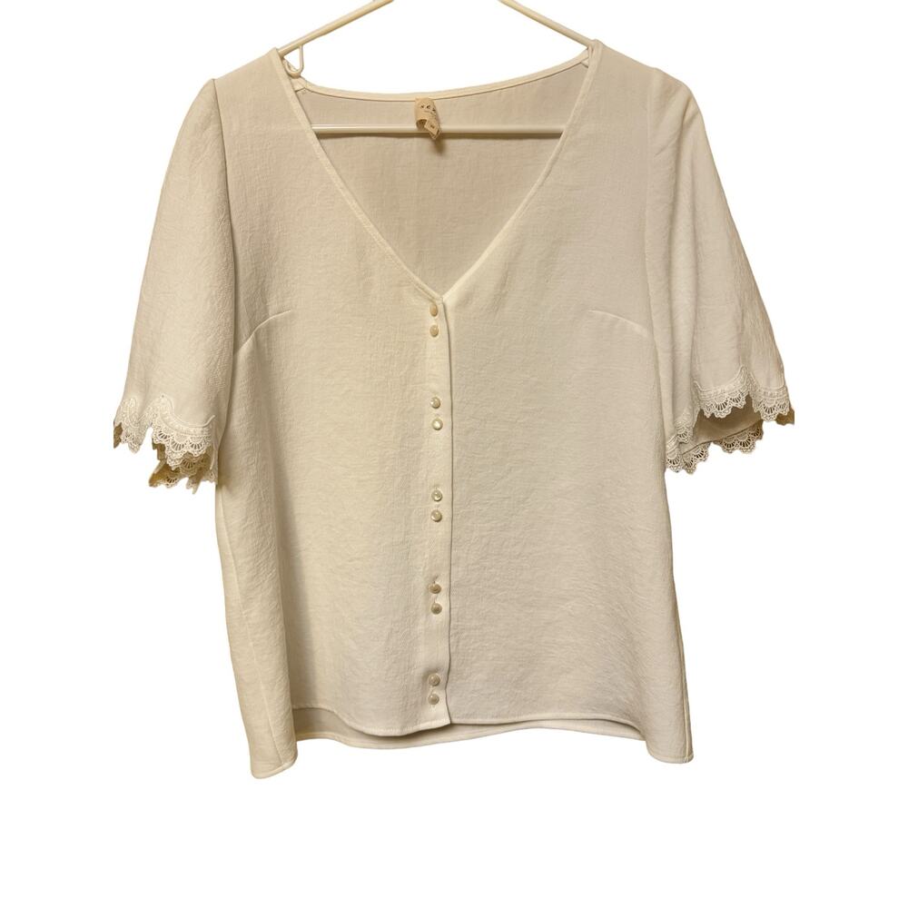 SÉZANE Thalia Blouse / Écru / Size 36 (FR)